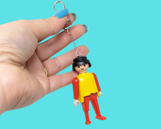 Handmade, Upcycled Playmobil Toy Keychain