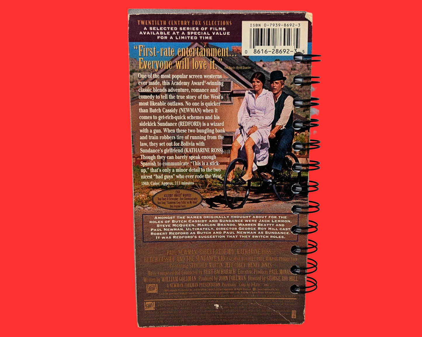 Butch Cassidy and the Sundace Kid VHS Movie Notebook