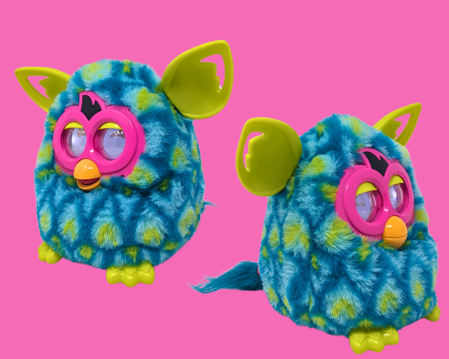 Y2K Blue and Green Furby Toy Functional, Speaks English