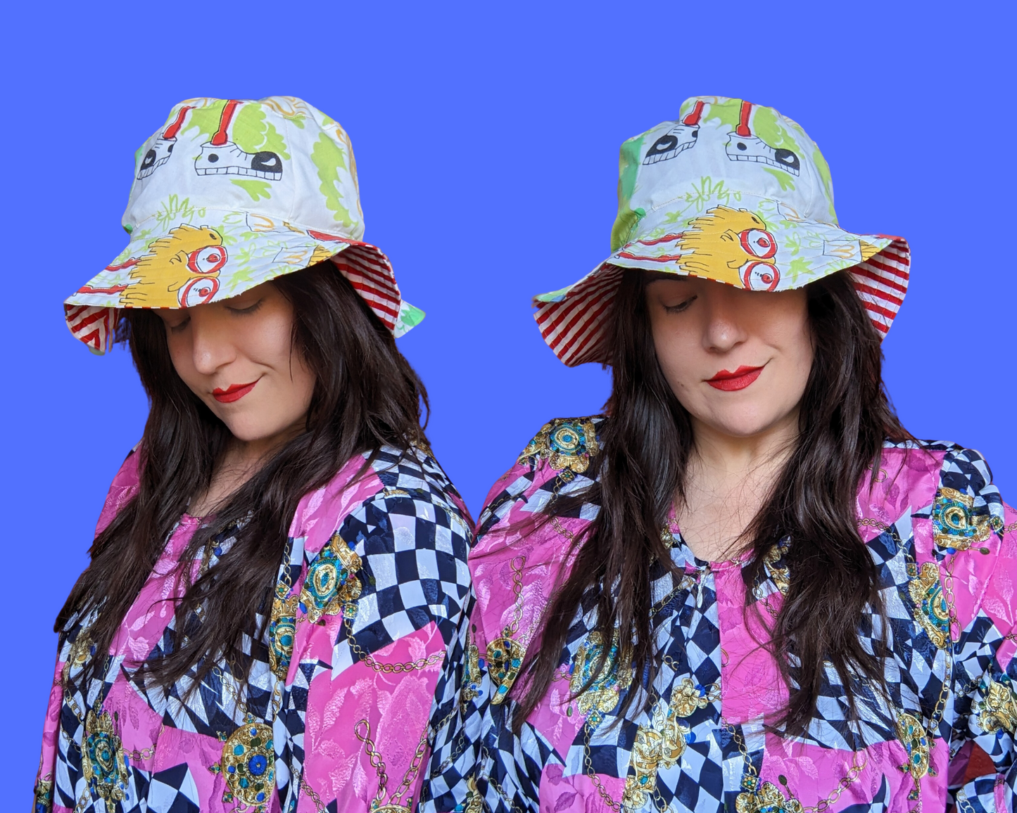 McDonald's Reversible Bucket Hats For Adults Made from Vintage, Upcycled McDonald's Bedsheet