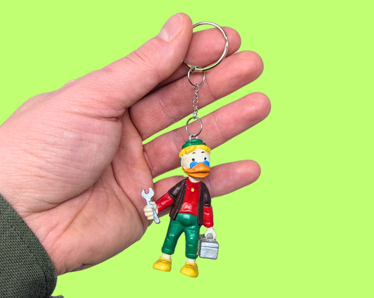 Handmade, Upcycled DuckTales Gyro Gearloose Toy Keychain