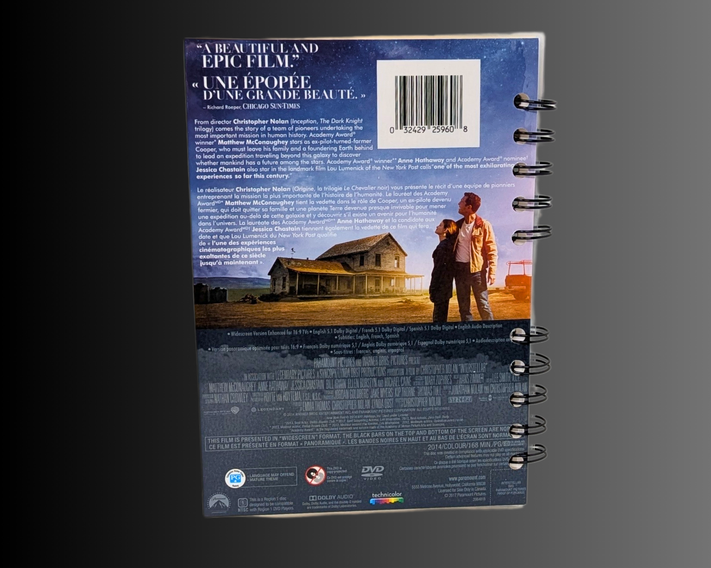 Interstellar DVD Movie Notebook