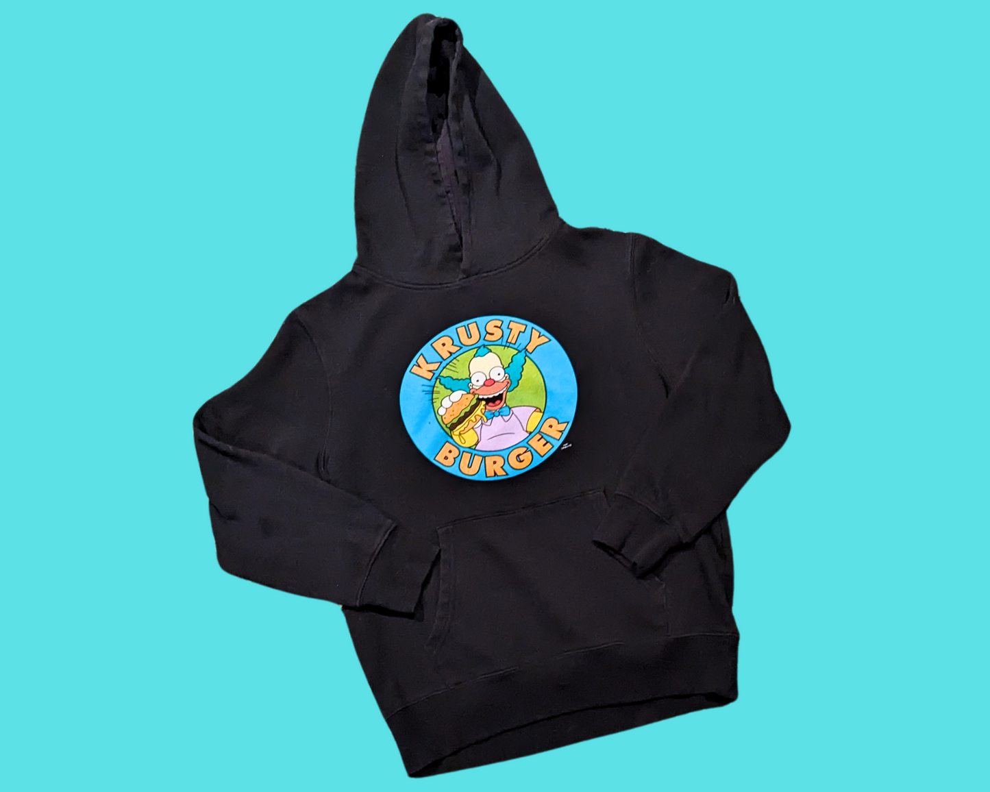 Y2K The Simpsons Krusty Burger Hoodie Size S