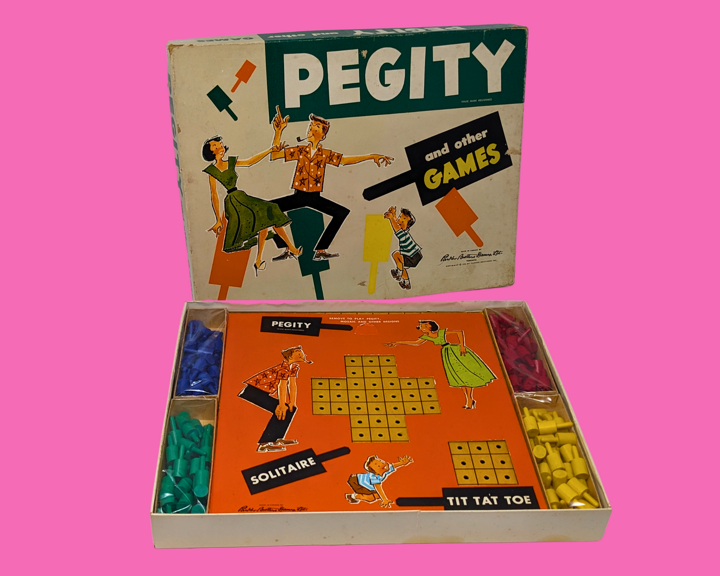 Vintage 1950's Pegity Board Game