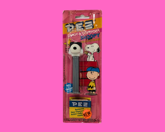 Vintage 1990's Charlie Brown and Snoopy Pez Candy Dispenser in Original Packaging, No Candy Included