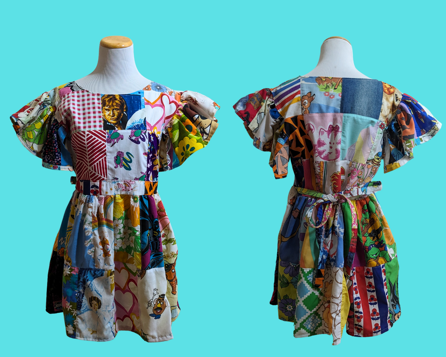 Handmade, Upcycled Patchwork Dress Size M