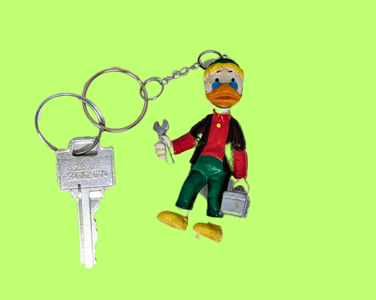 Handmade, Upcycled DuckTales Gyro Gearloose Toy Keychain