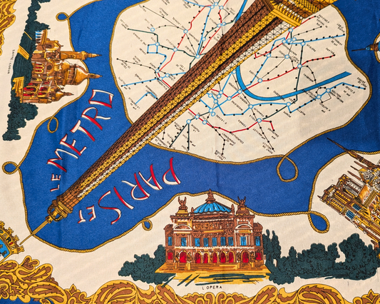 Vintage 1980's Soft, Silk Scarf of Paris France