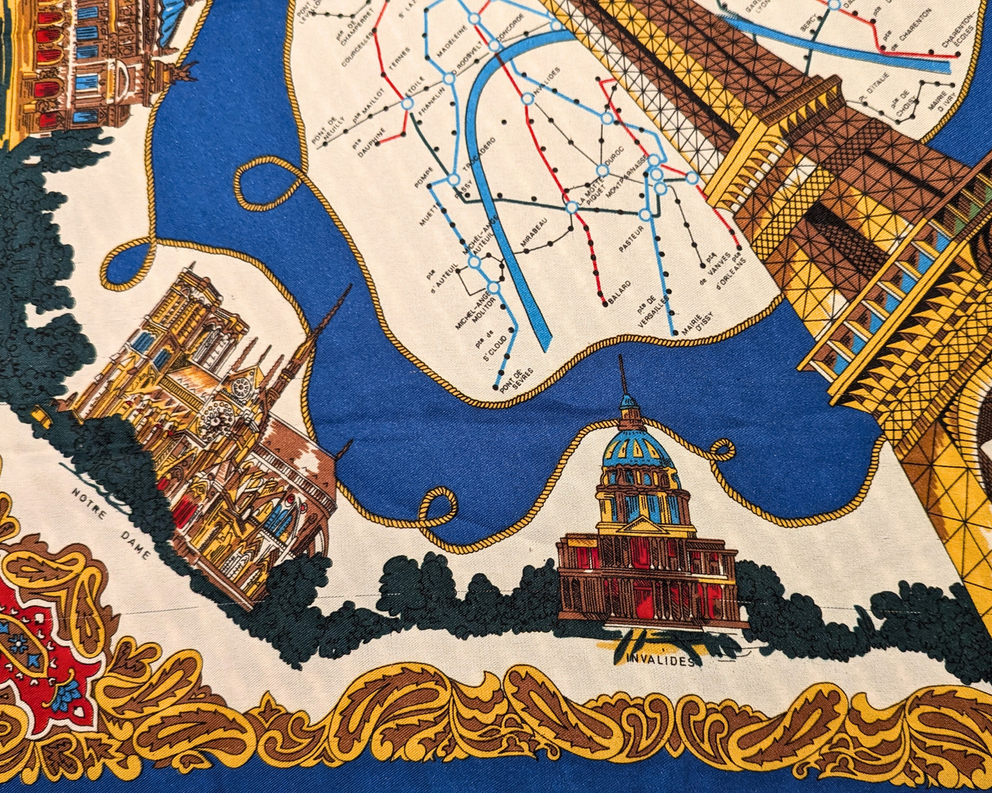 Vintage 1980's Soft, Silk Scarf of Paris France