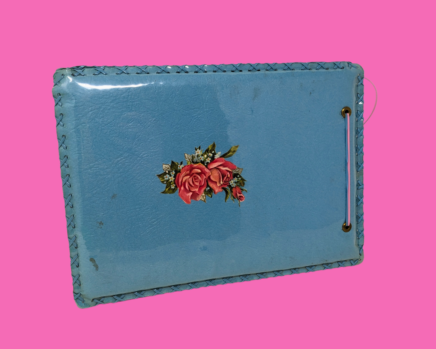 Vintage 1970's Blue Plastic Photo Album