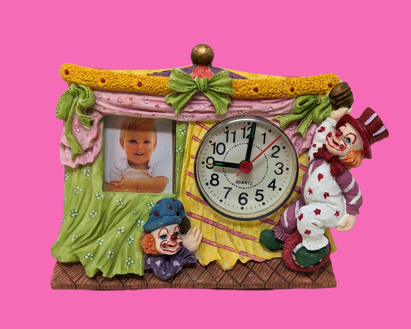 Vintage 1990's Clown Frame Clock