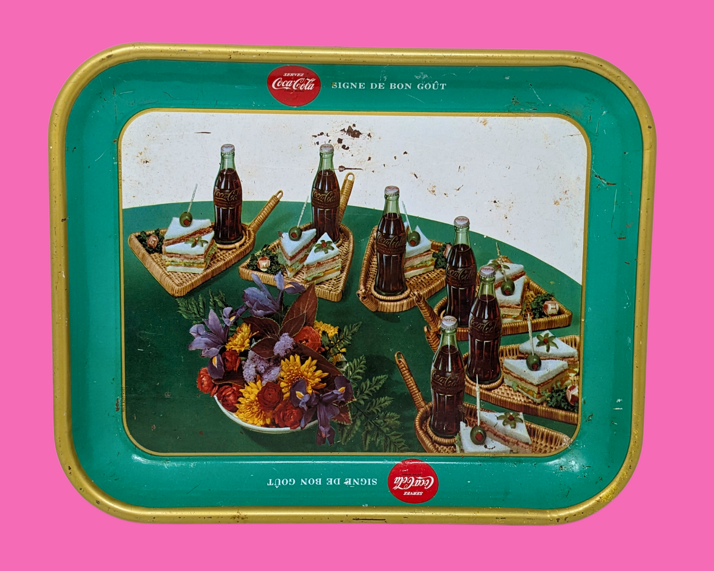 Vintage 1960's Coca Cola Metal Tray