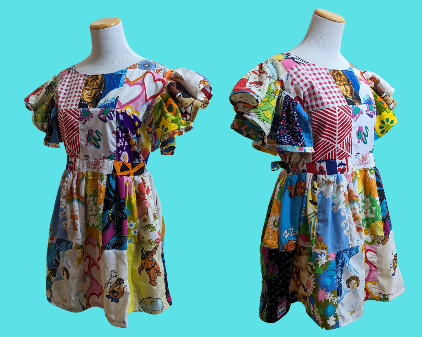 Handmade, Upcycled Patchwork Dress Size M