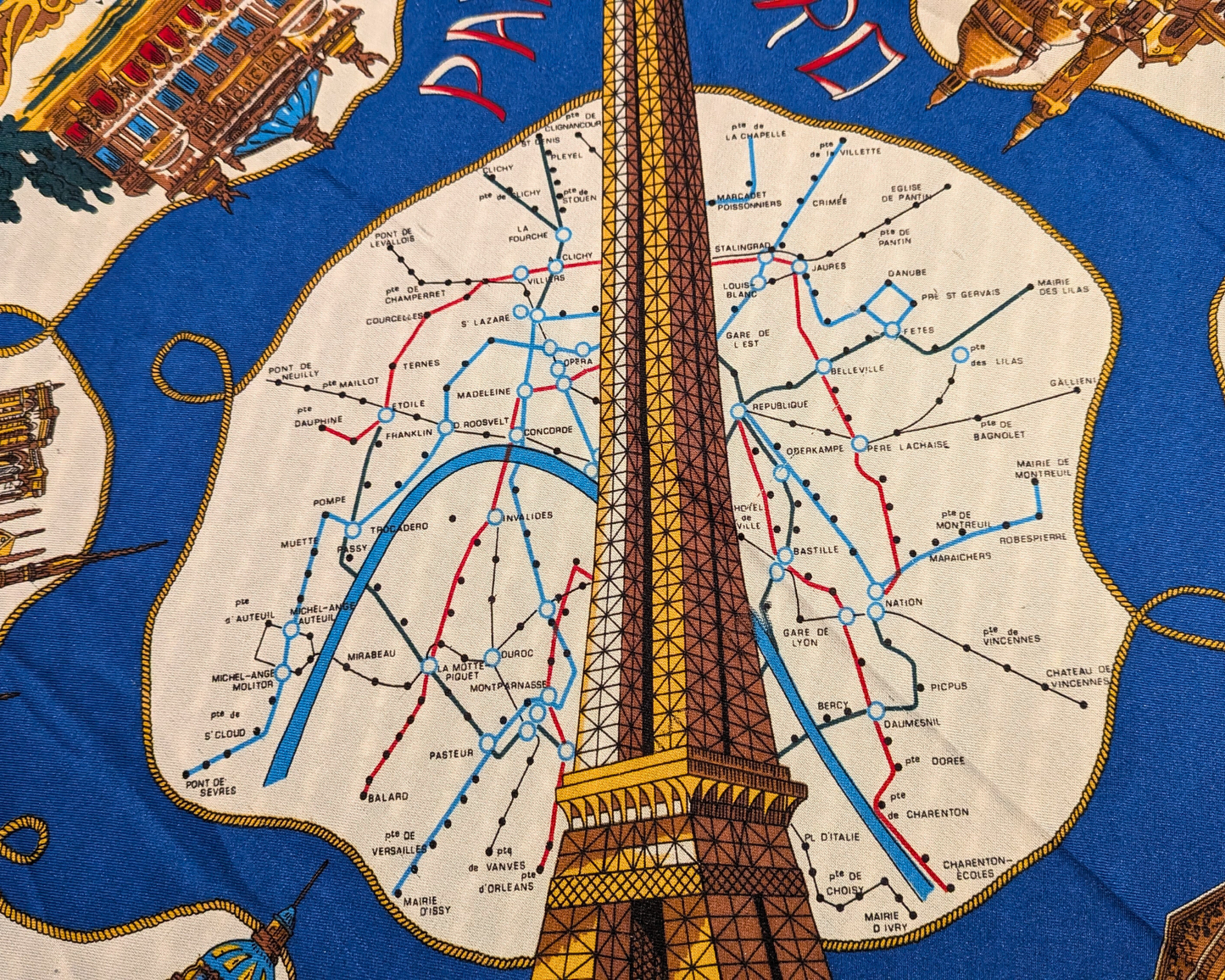 Vintage 1980's Soft, Silk Scarf of Paris France