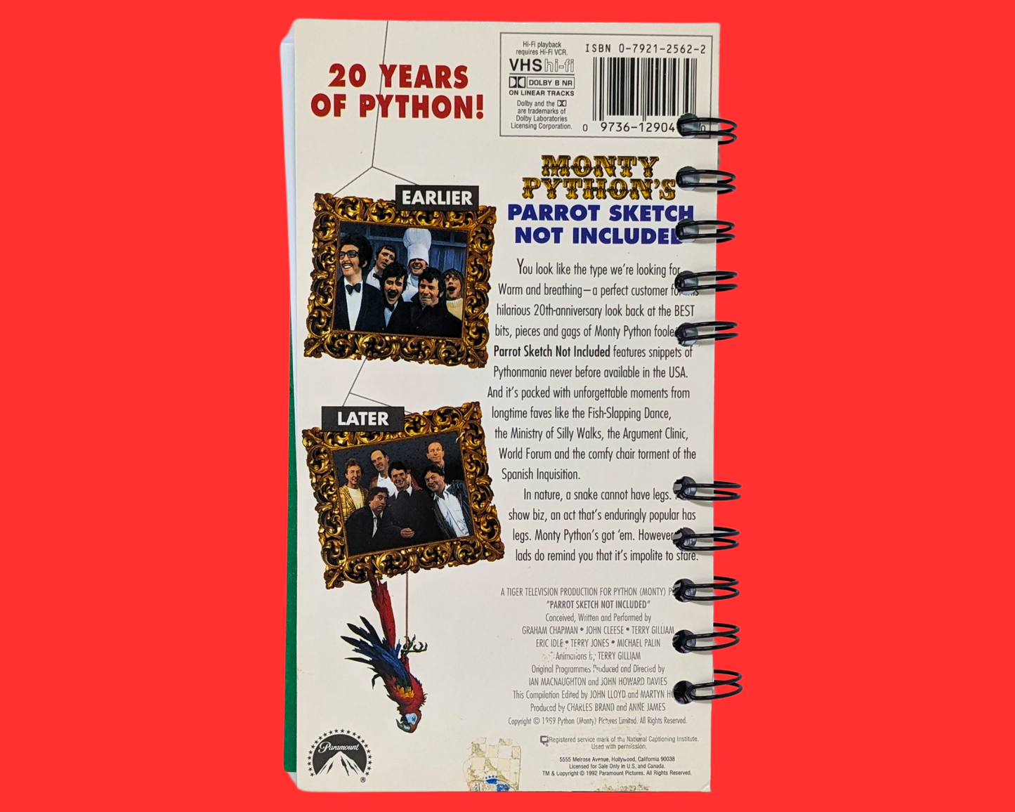 Monty Python's Parrot Sketch Not Included VHS Movie Notebook