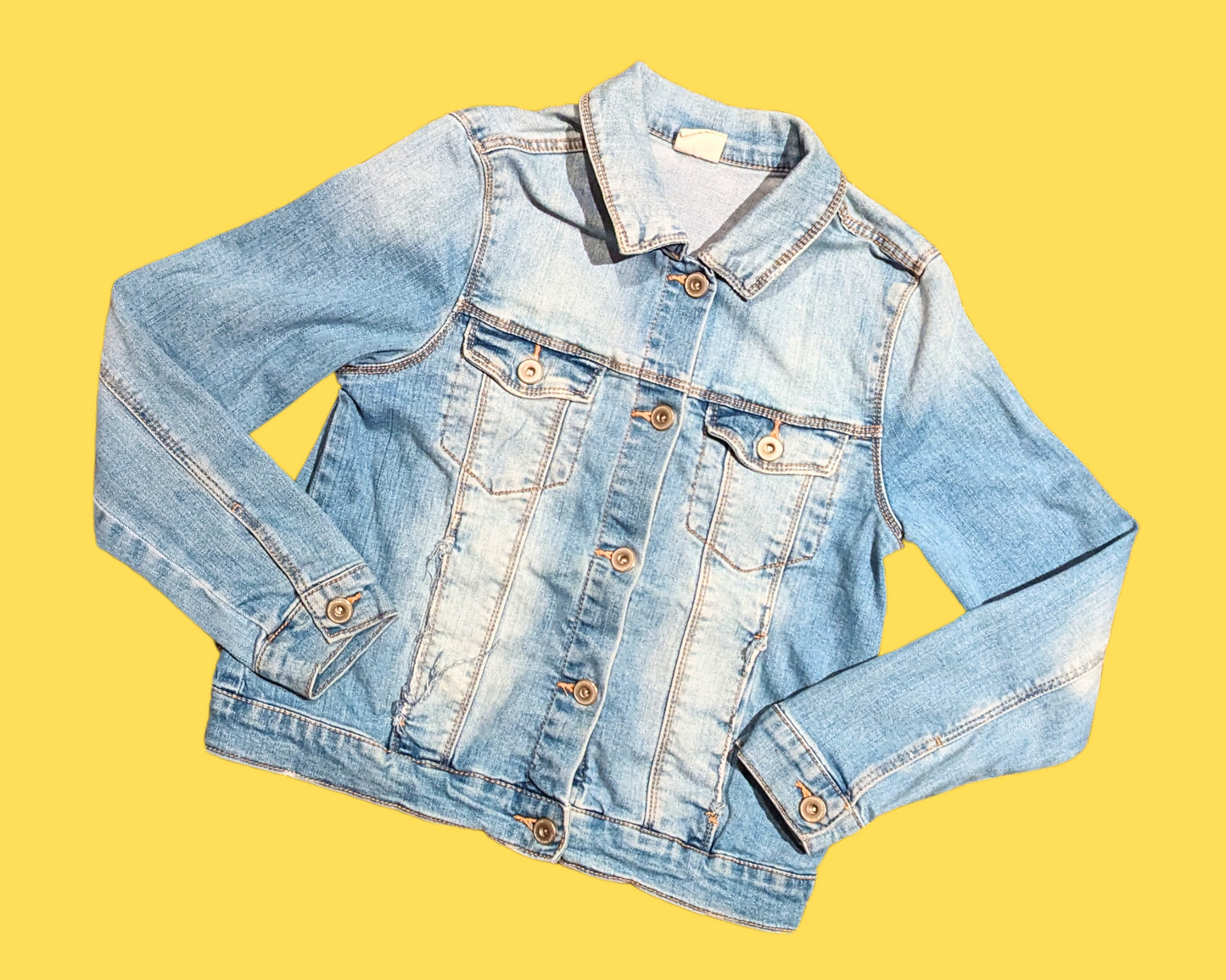 Handmade, Upcycled Denim Jacket Patched Up with a Toy Story T-Shirt Fits Size S-M for Kids, Girls Size 11-12