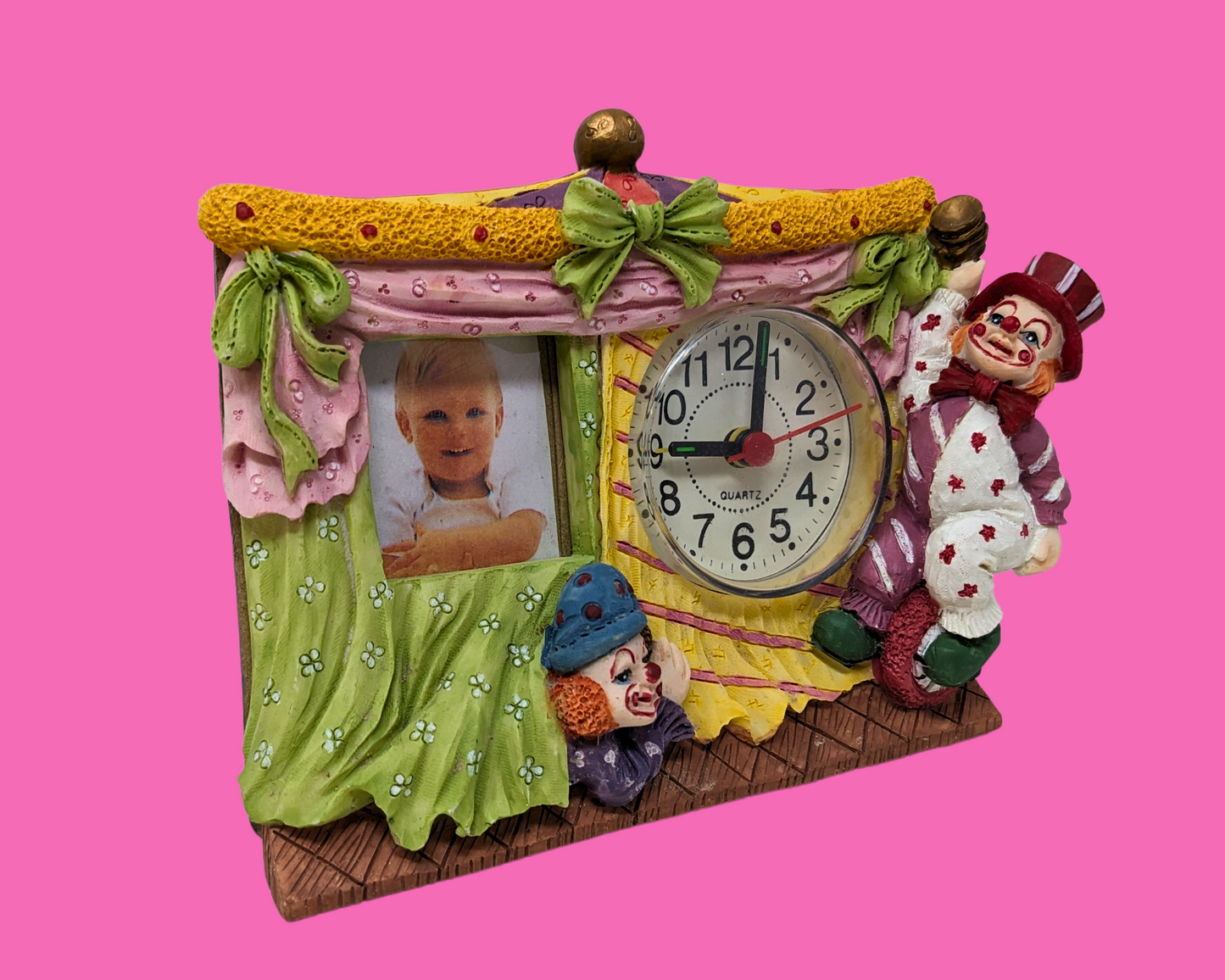 Vintage 1990's Clown Frame Clock