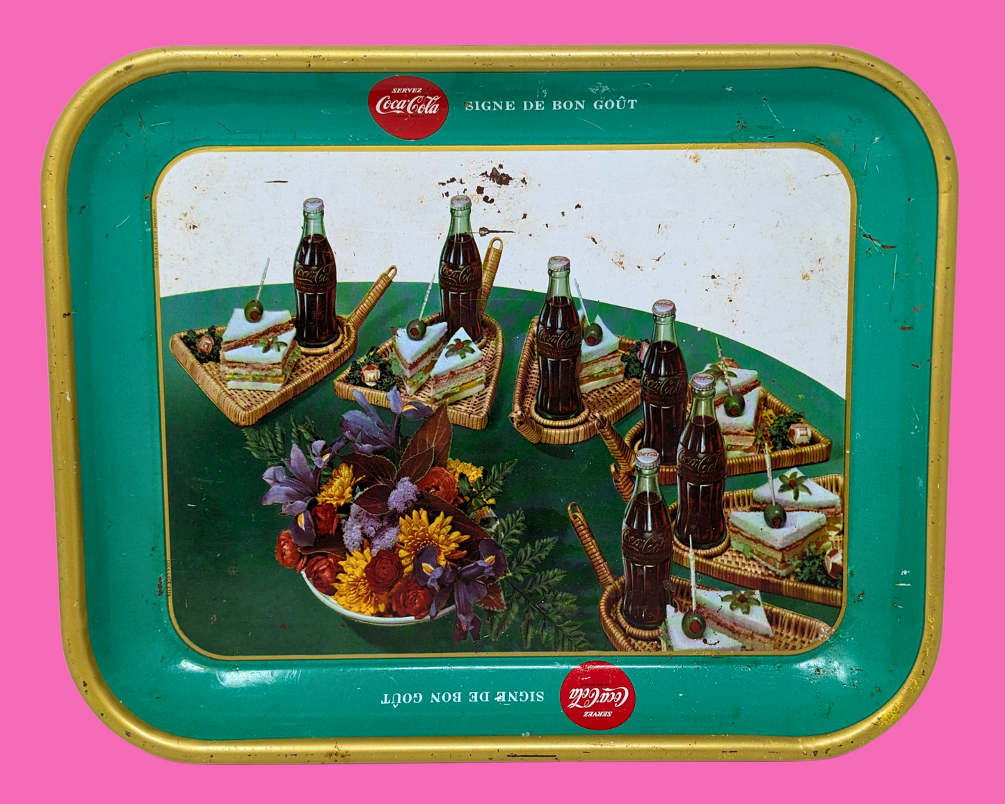 Vintage 1960's Coca Cola Metal Tray