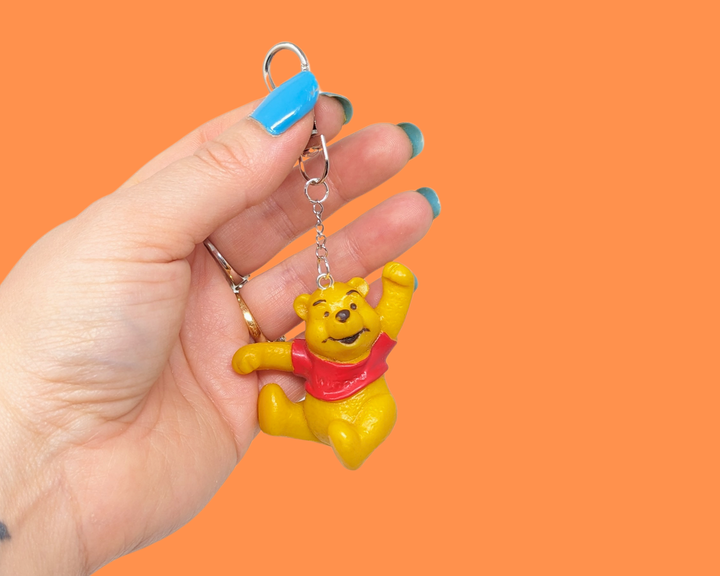 Handmade, Upcycled Winnie the Pooh Toy Keychain