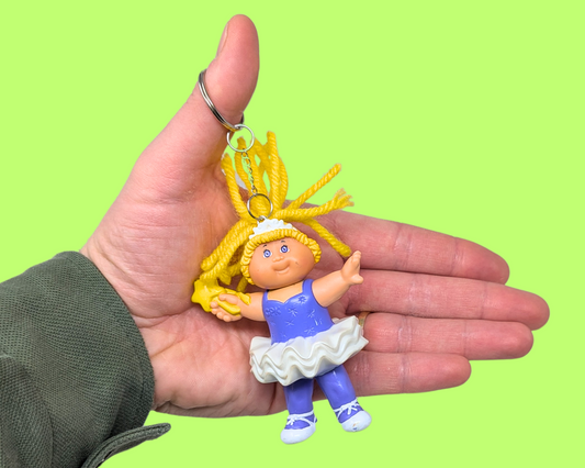 Handmade, Upcycled Cabbage Patch Kids Toy Keychain