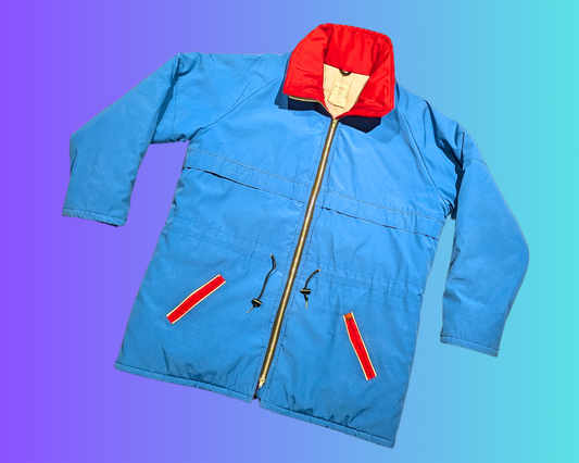 Vintage 1990's Blue and Red Winter Jacket Size L