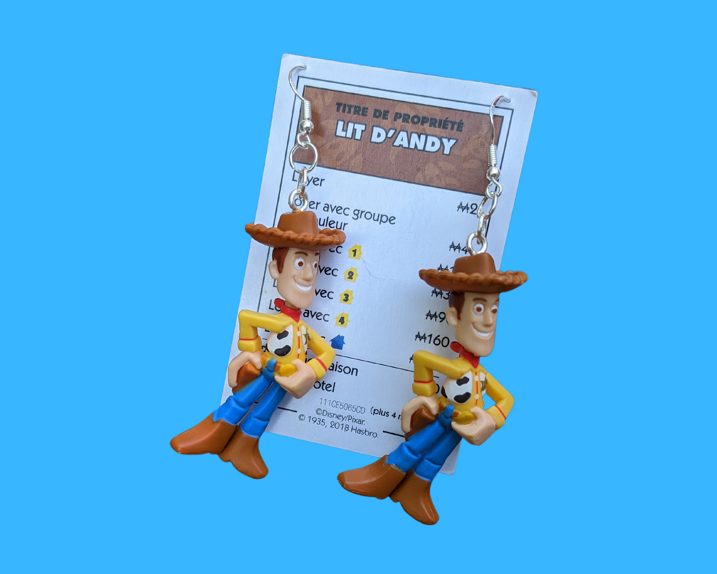 Handmade, Upcycled Toy Story Woody Earrings