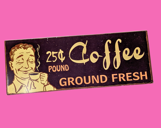 Y2K Coffee Metal Rectangle Interior Decoration Sign