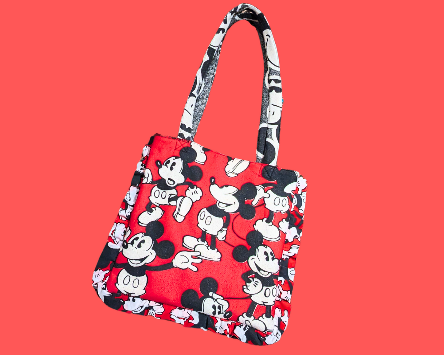 Handmade, Upcycled Walt Disney Mickey Mouse Throw Blanket Tote Bag