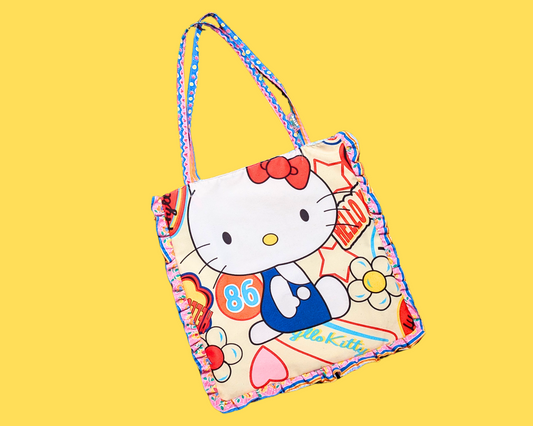 Handmade, Upcycled Hello Kitty Pillowcase Tote Bag