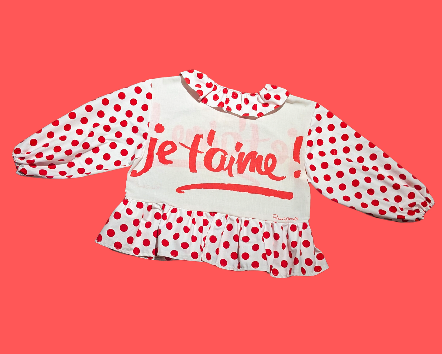 Handmade, Upcycled Vintage 1990 Je T'aime Pillowcase Fits Sizes S-M-L-XL