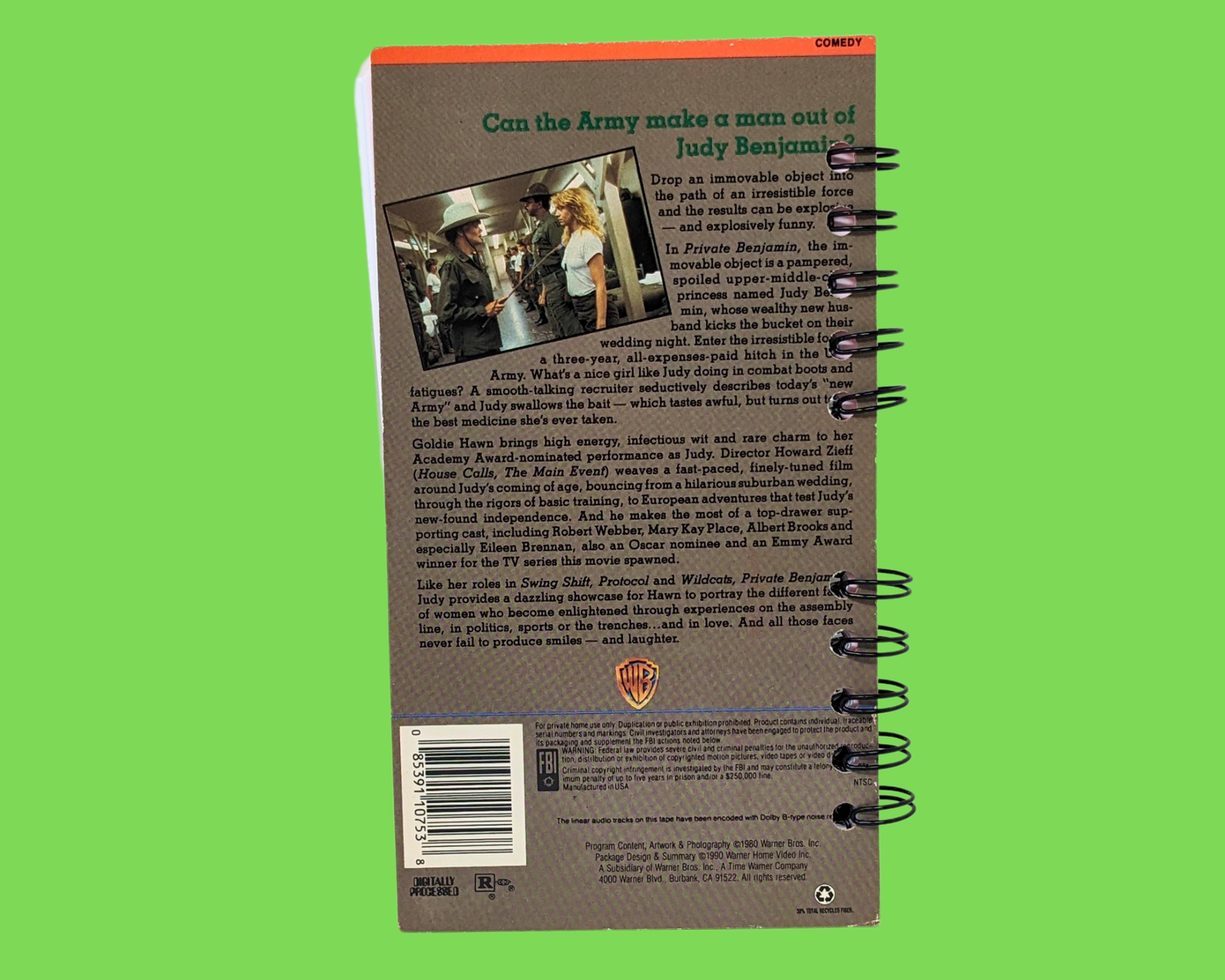 Private Benjamin VHS Movie Notebook