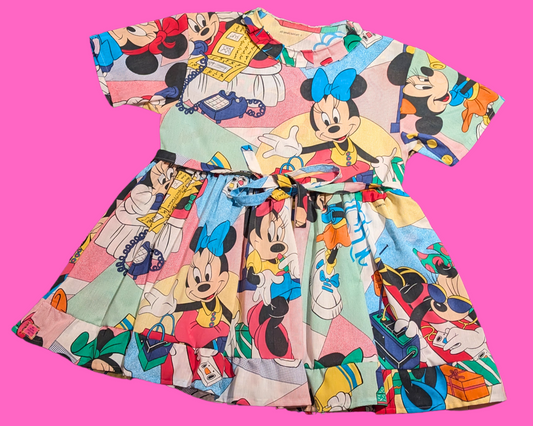 Order for Spencer - Handmade, Upcycled Vintage 1990's Mickey Mouse Funky Print Disney Dress Fits Size S-M-L-XL