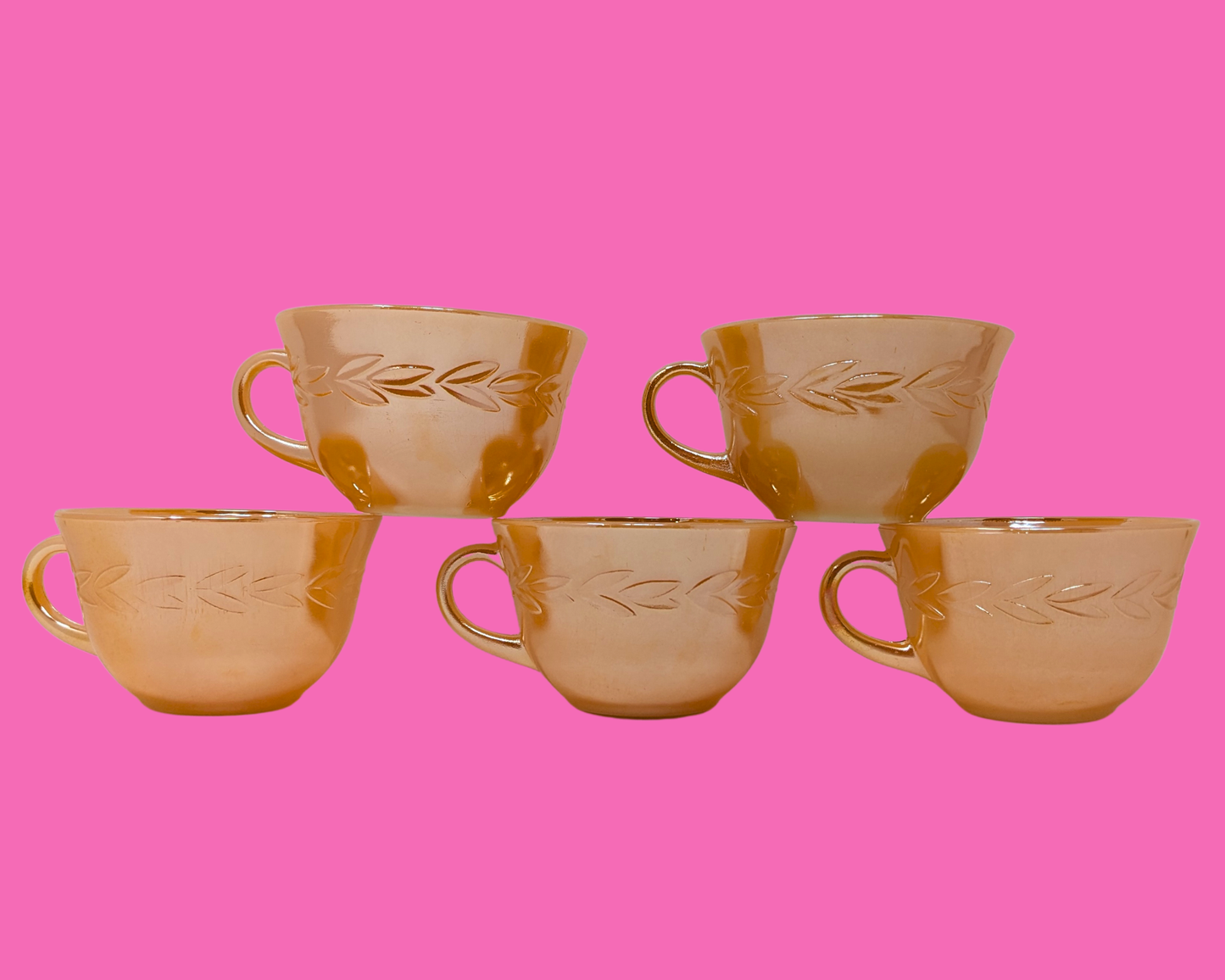 Vintage 1960's Fire King Cups, Set of 5