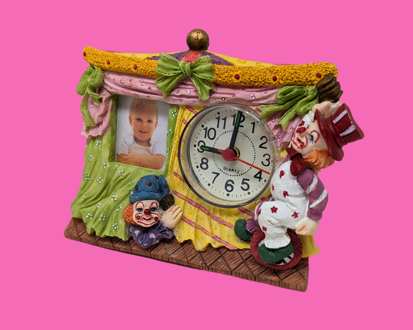 Vintage 1990's Clown Frame Clock