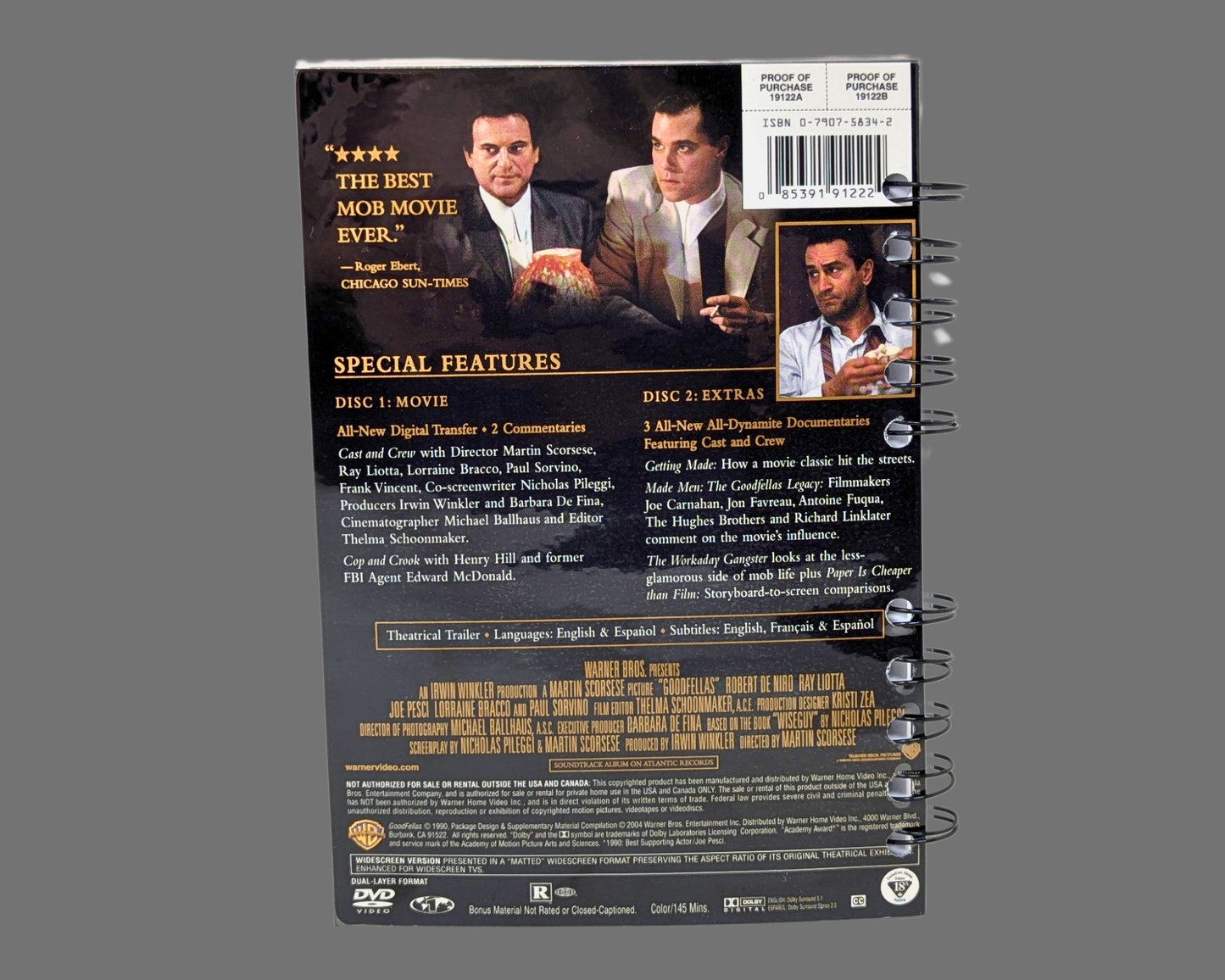 Goodfellas DVD Movie Notebook