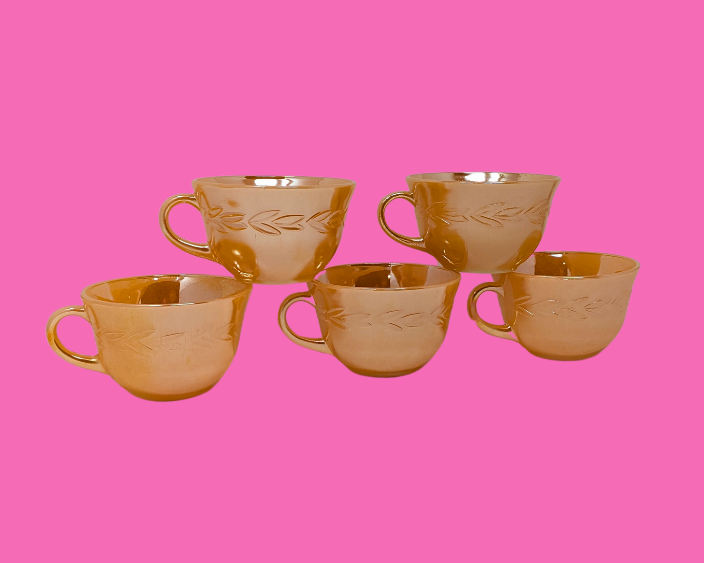 Vintage 1960's Fire King Cups, Set of 5