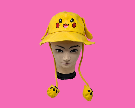 Y2K Pokémon, Pikachu Bucket Hat with Ears that Rise Up