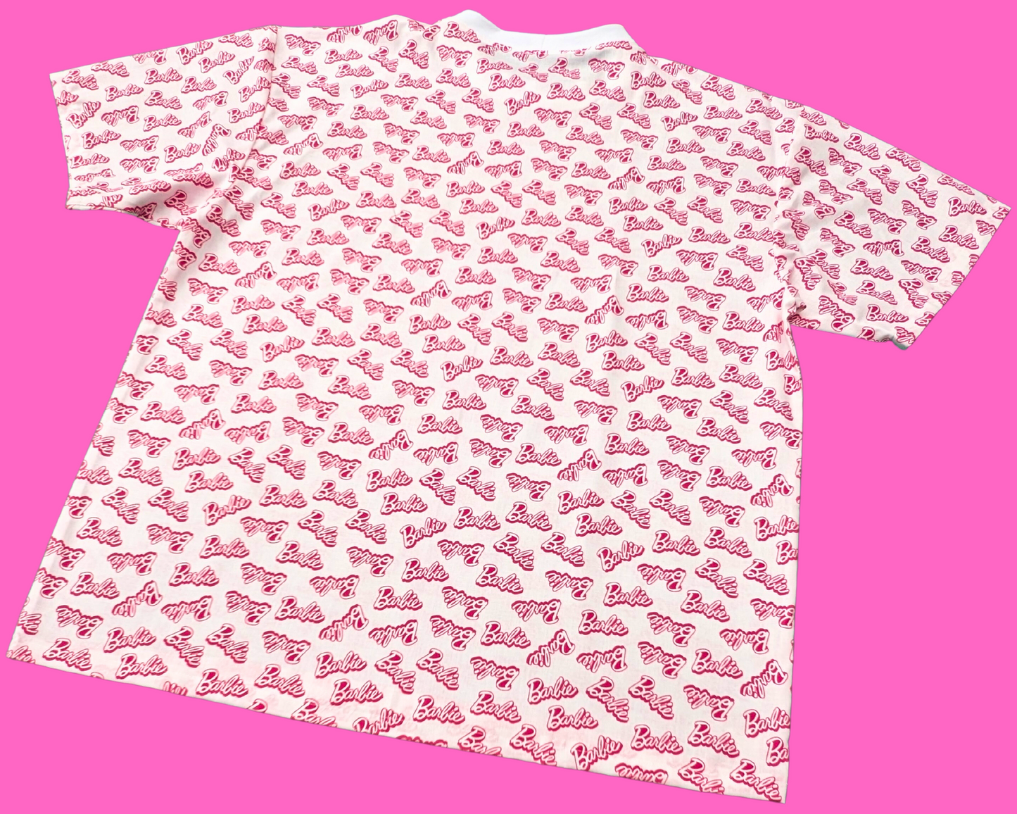 Handmade, Upcycled Barbie Bedsheet T-Shirt Oversized XS and XL