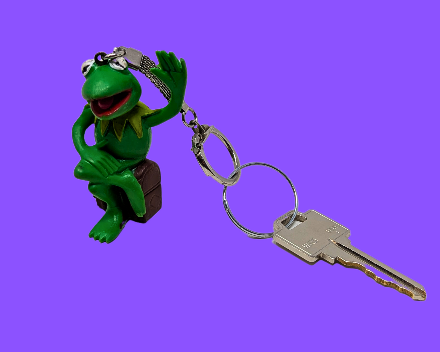 Vintage The Muppets, Kermit the Frog Toy Keychain