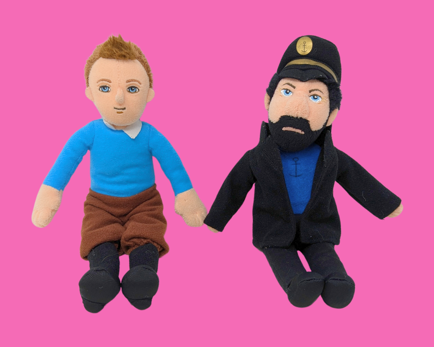 Y2K Official TY Plushies of Tintin and Captain Haddock, Sold Together