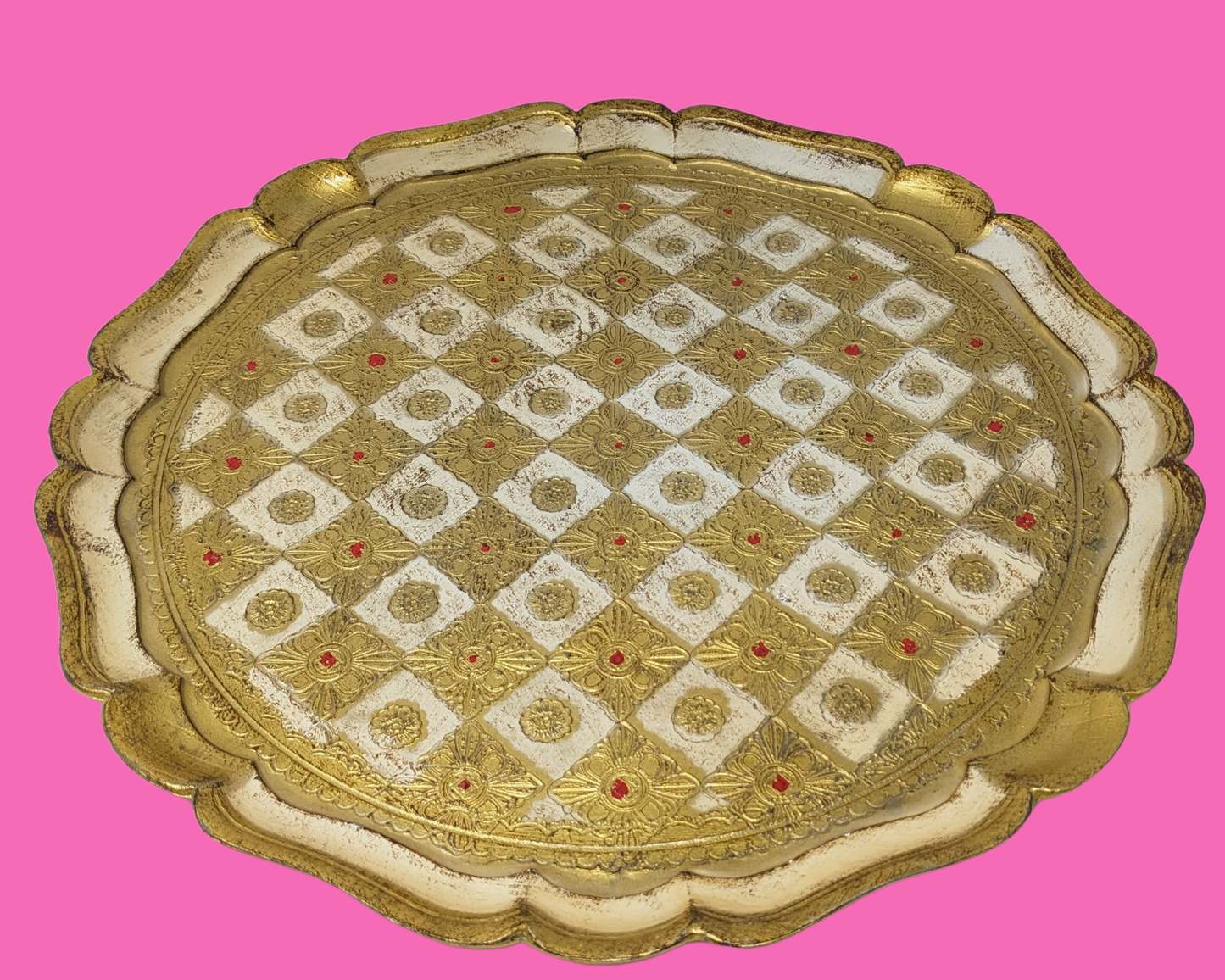 Florentine Gold Wooden Tray Made in Italy