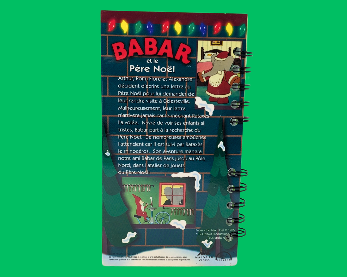 Babar et le Père Noel VHS Movie Notebook