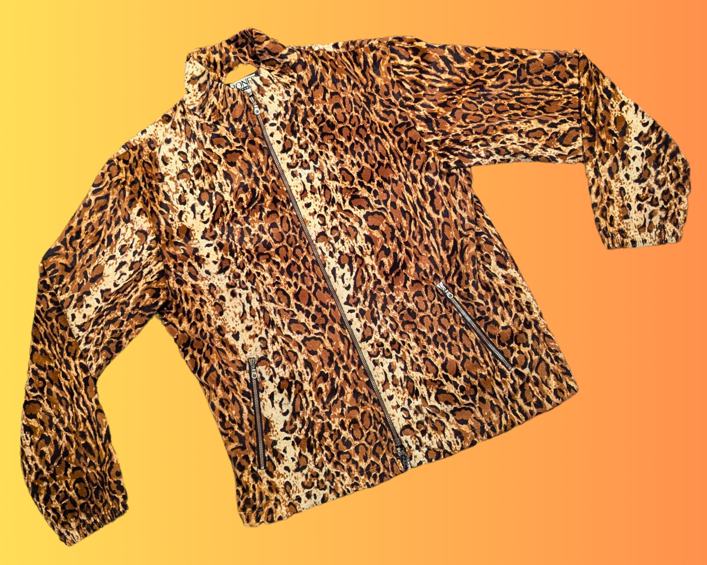 Vintage 1990's Jones Studio Leopard Print Light Jacket Size L