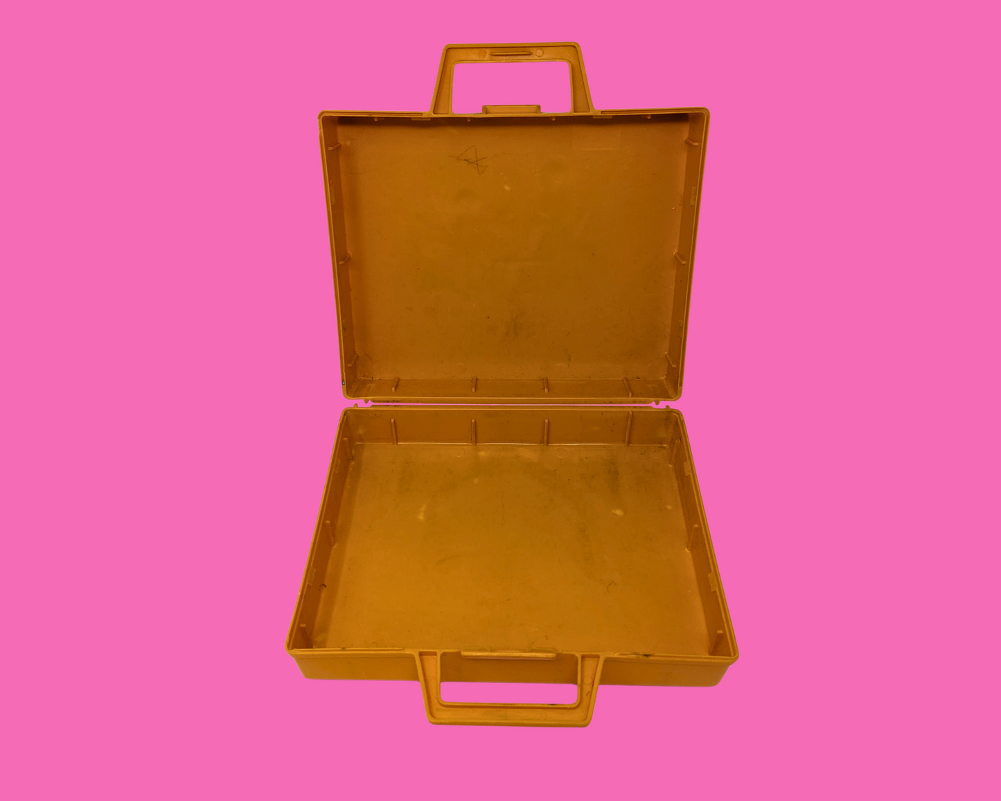 1980's Yellow Fisher Price Tool Kit Box, No Toys Included