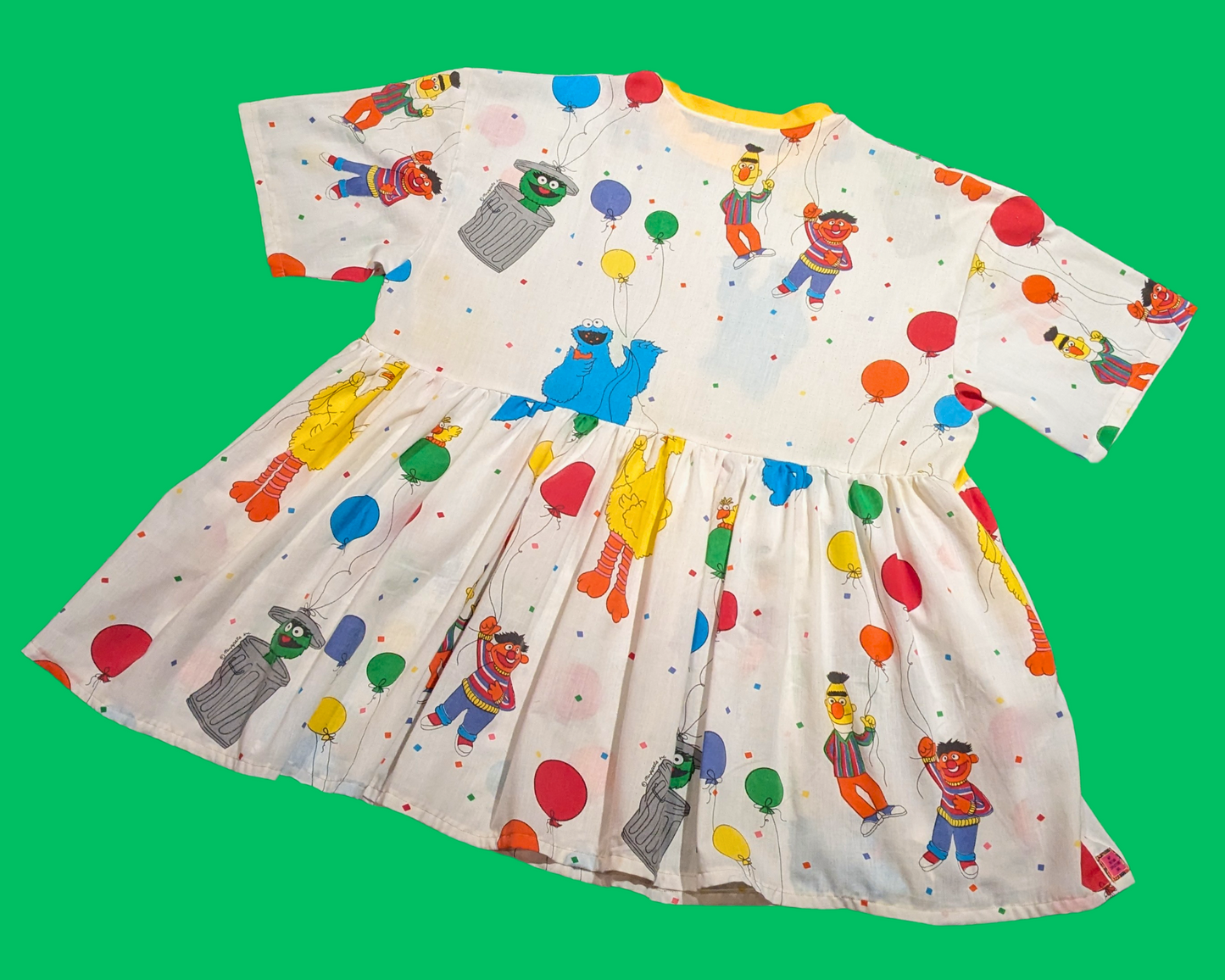 Handmade, Upcycled Sesame Street Bedsheet T-Shirt Dress Fits 2XL