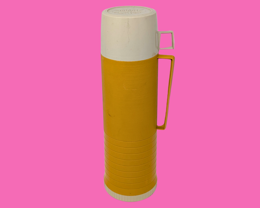 Vintage 1970's Big Yellow Thermos