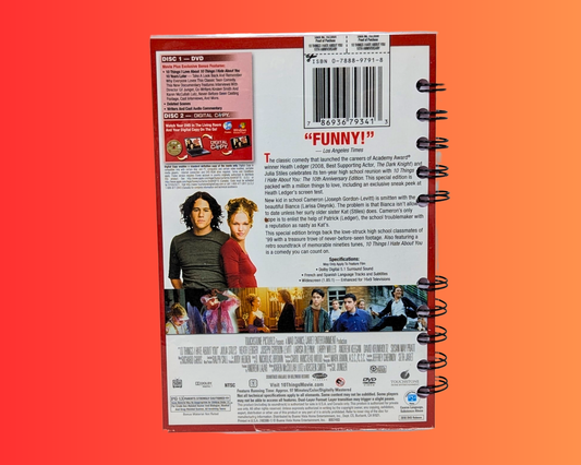 10 Things I Hate About You DVD Movie Notebook