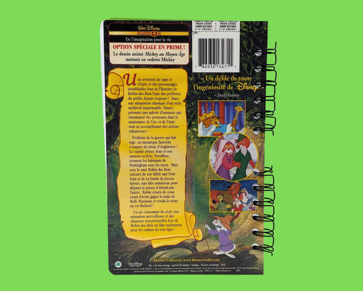 Robin Hood, Walt Disney VHS Movie Notebook