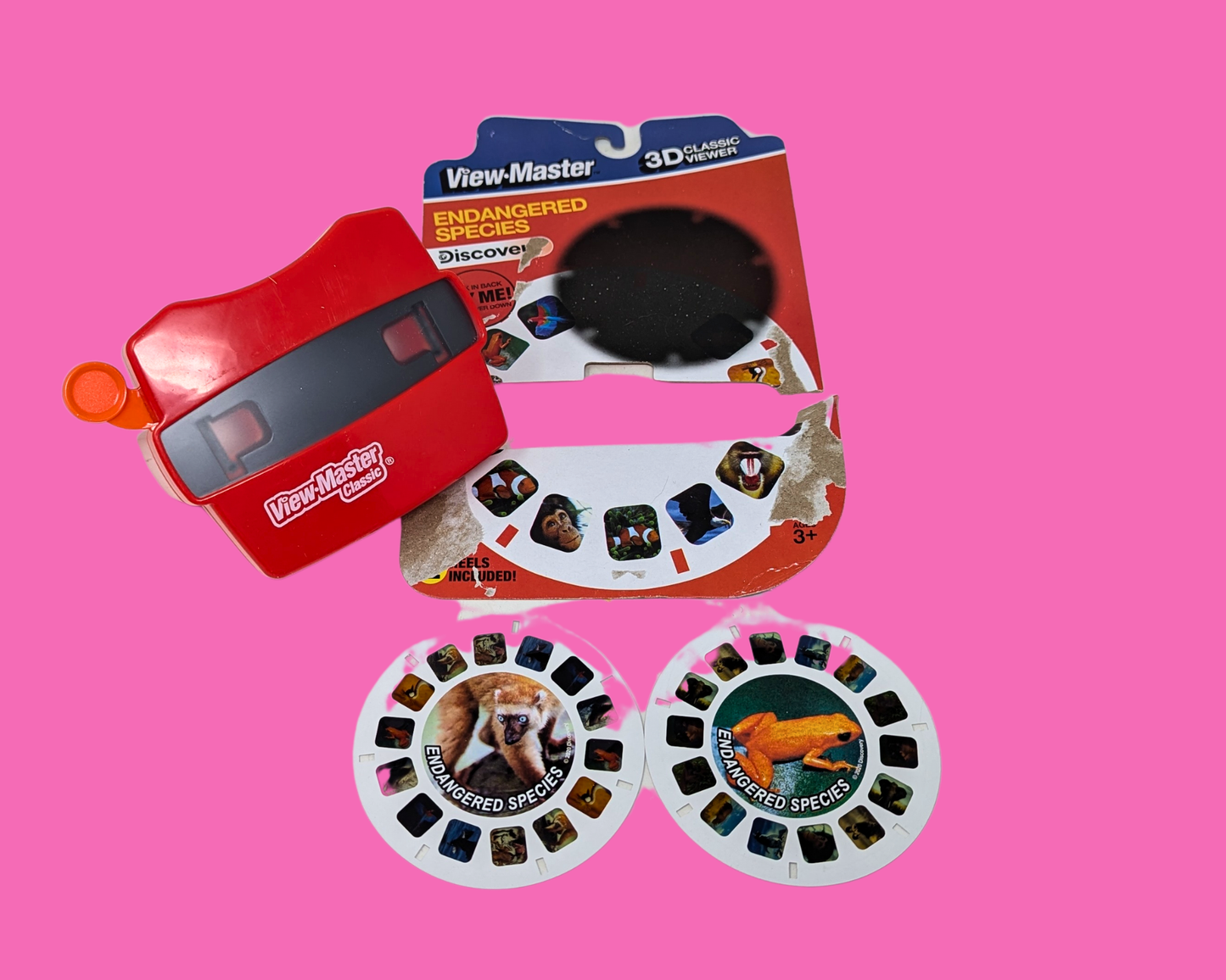 Y2K Red View-Master Toy with Disks and Original Packaging