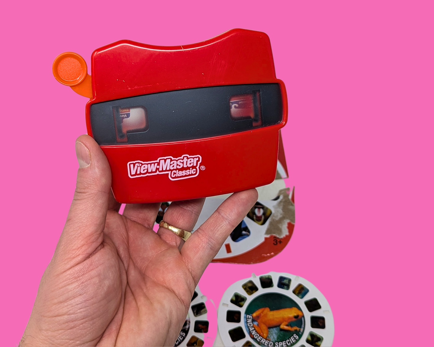 Y2K Red View-Master Toy with Disks and Original Packaging